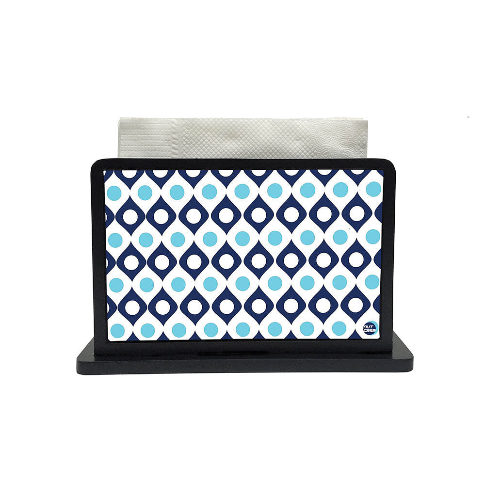 Tissue Holder Paper Napkin Stand - Shades Of Blue Retro Nutcase