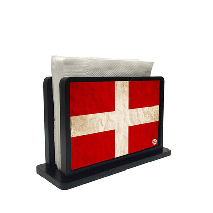 Tissue Holder Paper Napkin Stand - Denmark Vintage Distressed Flag Nutcase