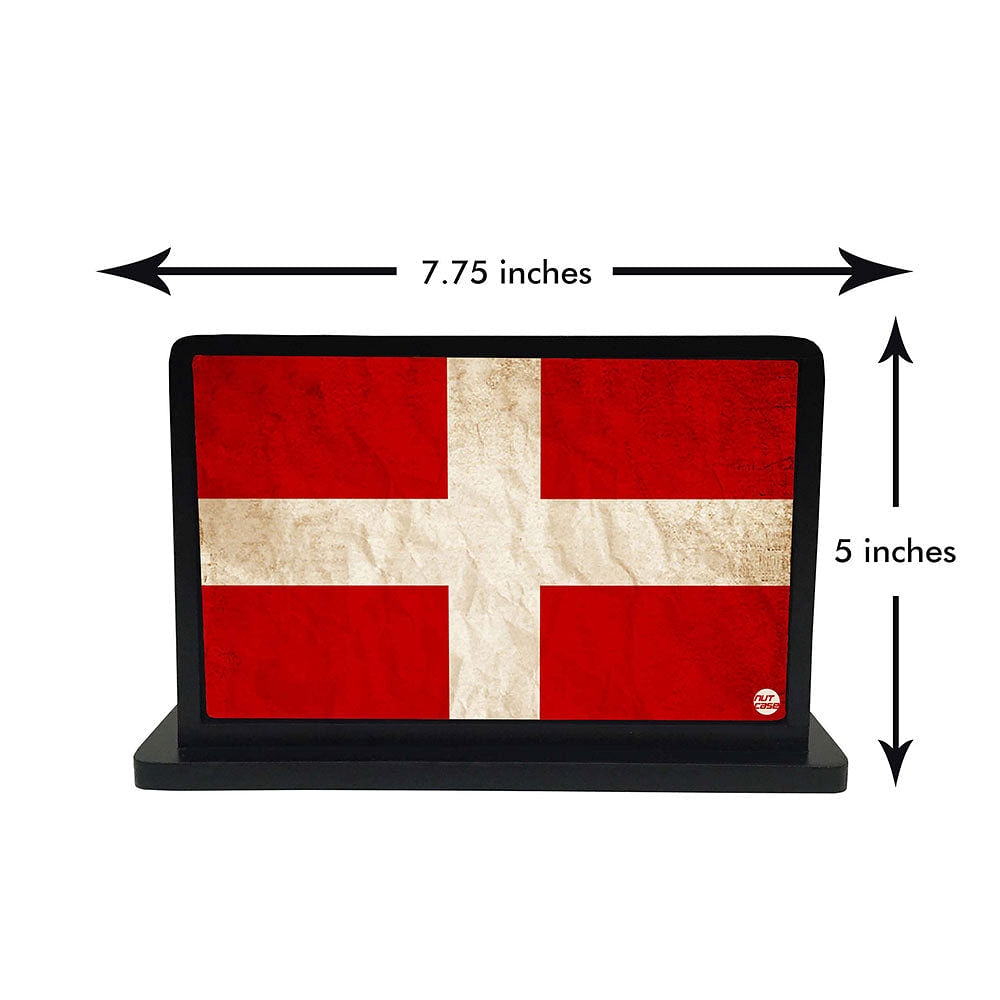 Tissue Holder Paper Napkin Stand - Denmark Vintage Distressed Flag Nutcase