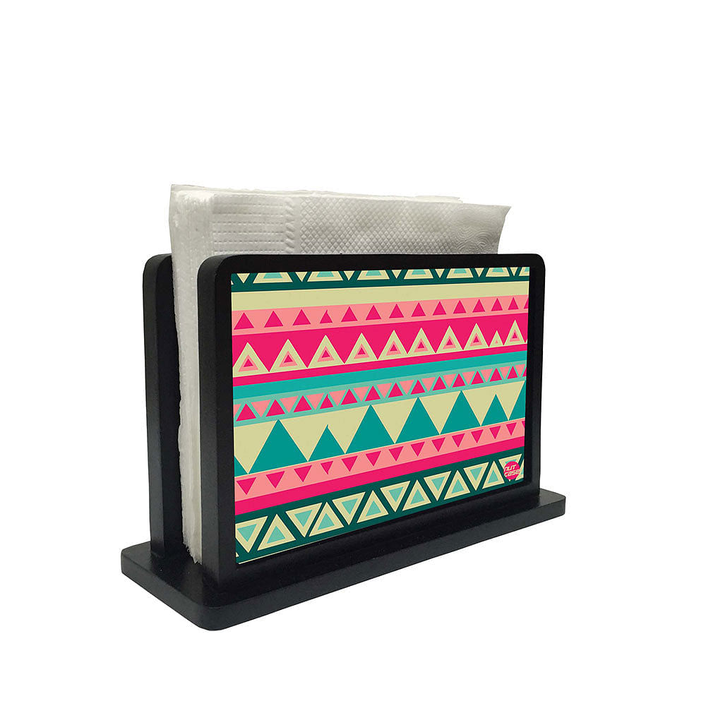 Tissue Holder Paper Napkin Stand -  Pink Tribal Aztec Nutcase