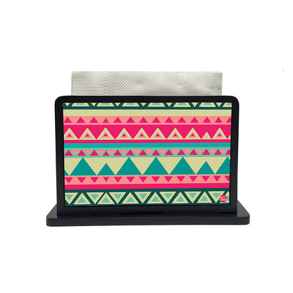 Tissue Holder Paper Napkin Stand -  Pink Tribal Aztec Nutcase