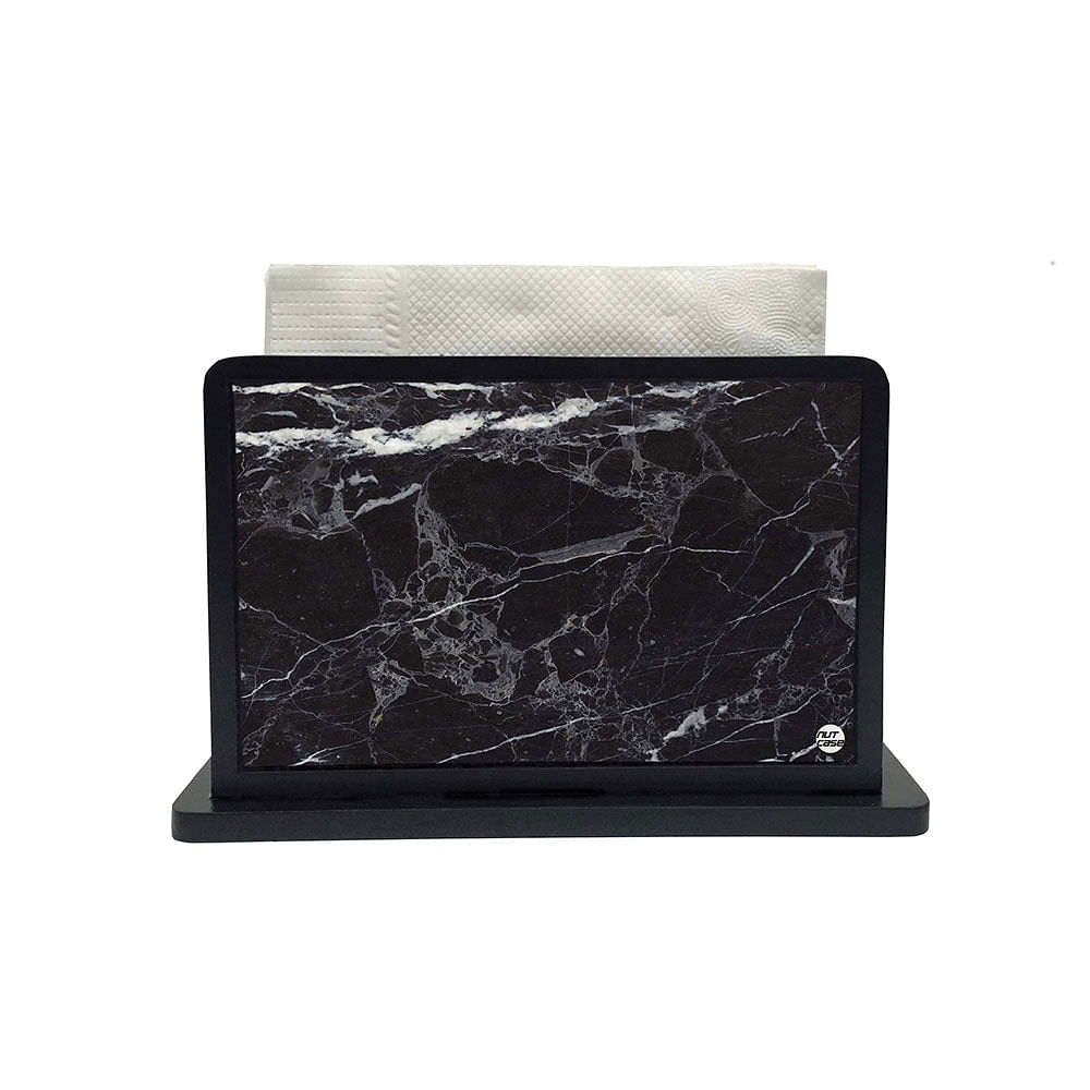 Tissue Holder Paper Napkin Stand - Marble Black Nutcase