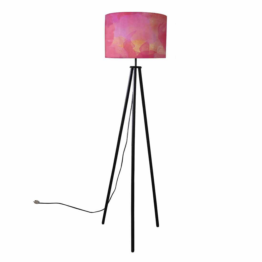 Tripod Floor Lamp Standing Light for Living Rooms -Pink Watercolor Nutcase