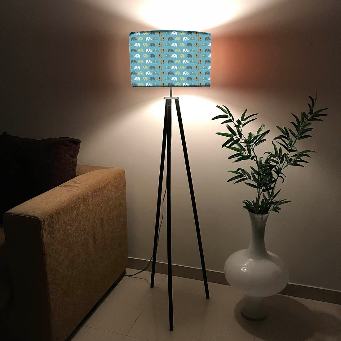 Tripod Floor Lamp Standing Light for Living Rooms -Blue Elephant Nutcase