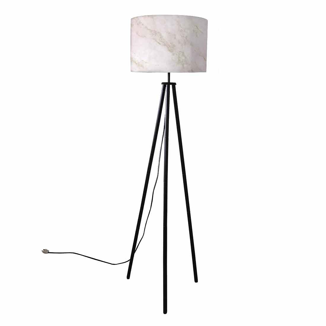Tripod Floor Lamp Standing Light for Living Rooms -Pink Marble Effect Nutcase