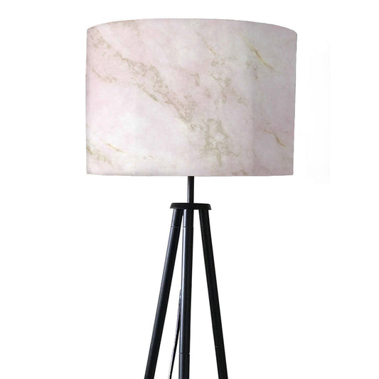 Tripod Floor Lamp Standing Light for Living Rooms -Pink Marble Effect Nutcase