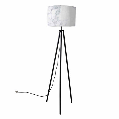 Tripod Floor Lamp Standing Light for Living Rooms -White Marble Effect Nutcase