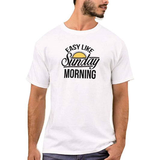 Nutcase Designer Round Neck Men's T-Shirt Wrinkle-Free Poly Cotton Tees - Sunday Morning Nutcase