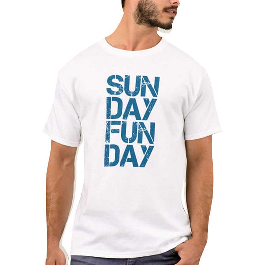 Nutcase Designer Round Neck Men's T-Shirt Wrinkle-Free Poly Cotton Tees - Sunday Fun Day Nutcase