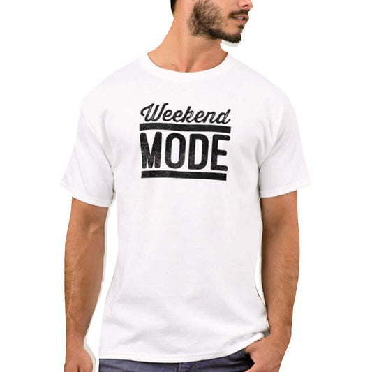 Nutcase Designer Round Neck Men's T-Shirt Wrinkle-Free Poly Cotton Tees - Weekend Mode Black Nutcase