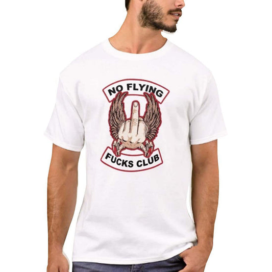 Nutcase Designer Round Neck Men's T-Shirt Wrinkle-Free Poly Cotton Tees - No Flying Club Nutcase