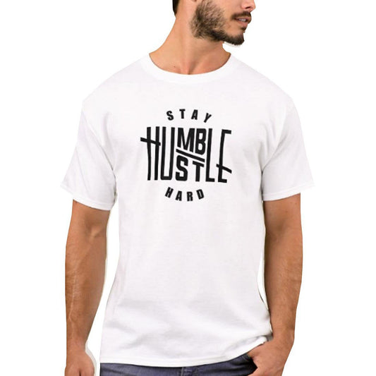 Nutcase Designer Round Neck Men's T-Shirt Wrinkle-Free Poly Cotton Tees - Stay Humble Hard Nutcase