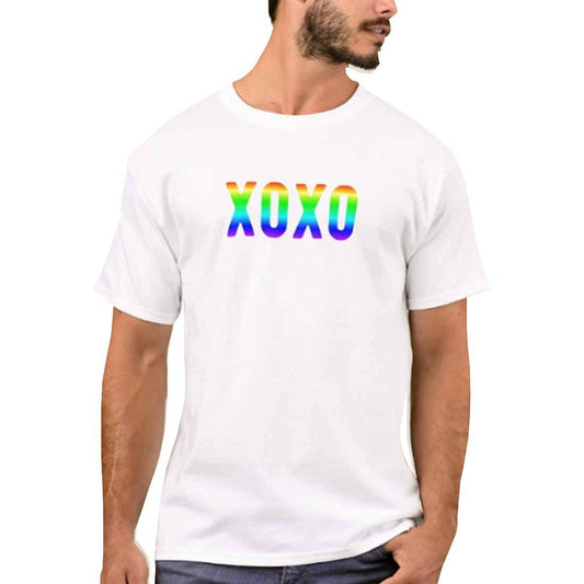 Nutcase Designer Round Neck Men's T-Shirt Wrinkle-Free Poly Cotton Tees - Colorful XOXO Nutcase