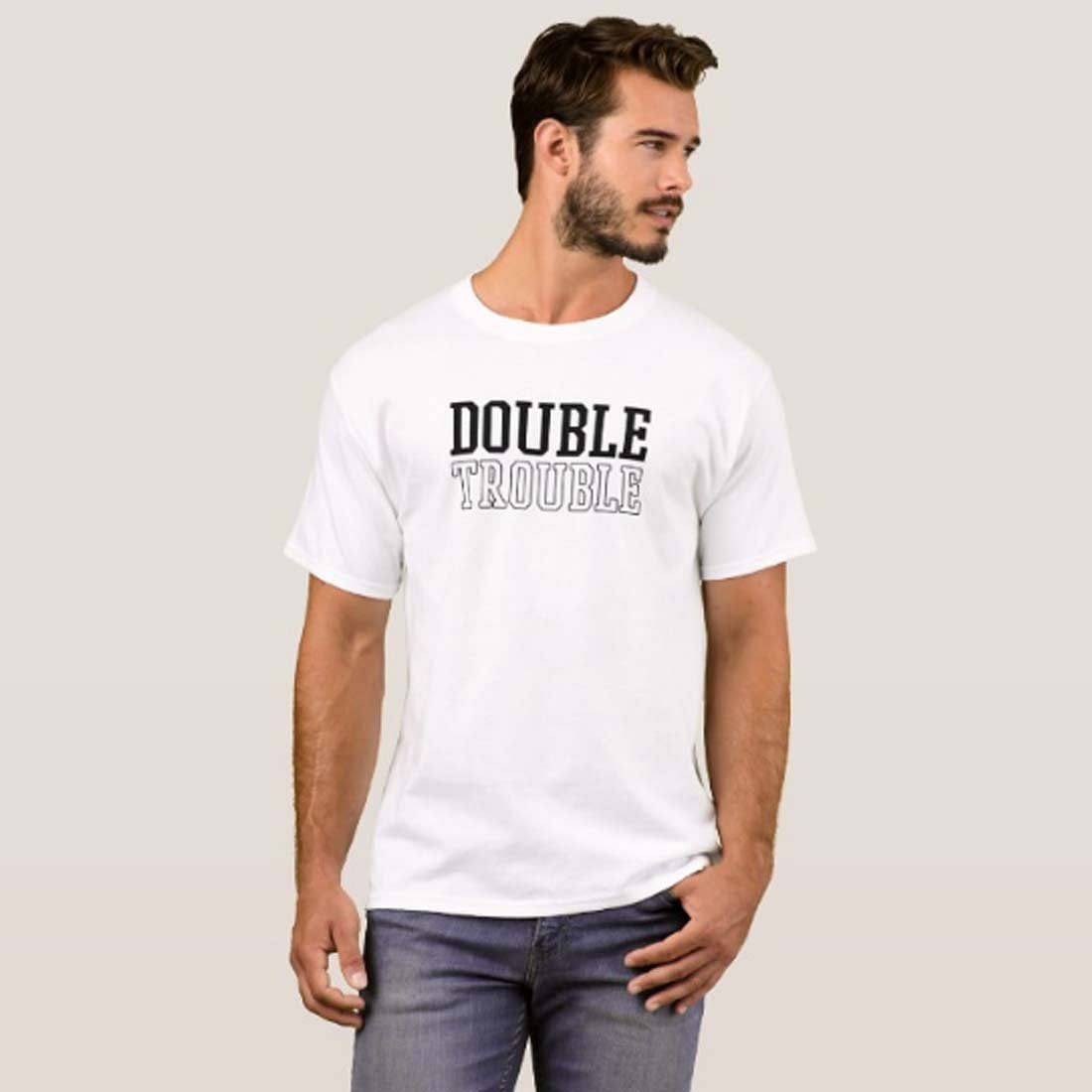 Nutcase Designer Round Neck Men's T-Shirt Wrinkle-Free Poly Cotton Tees - Double Trouble Nutcase