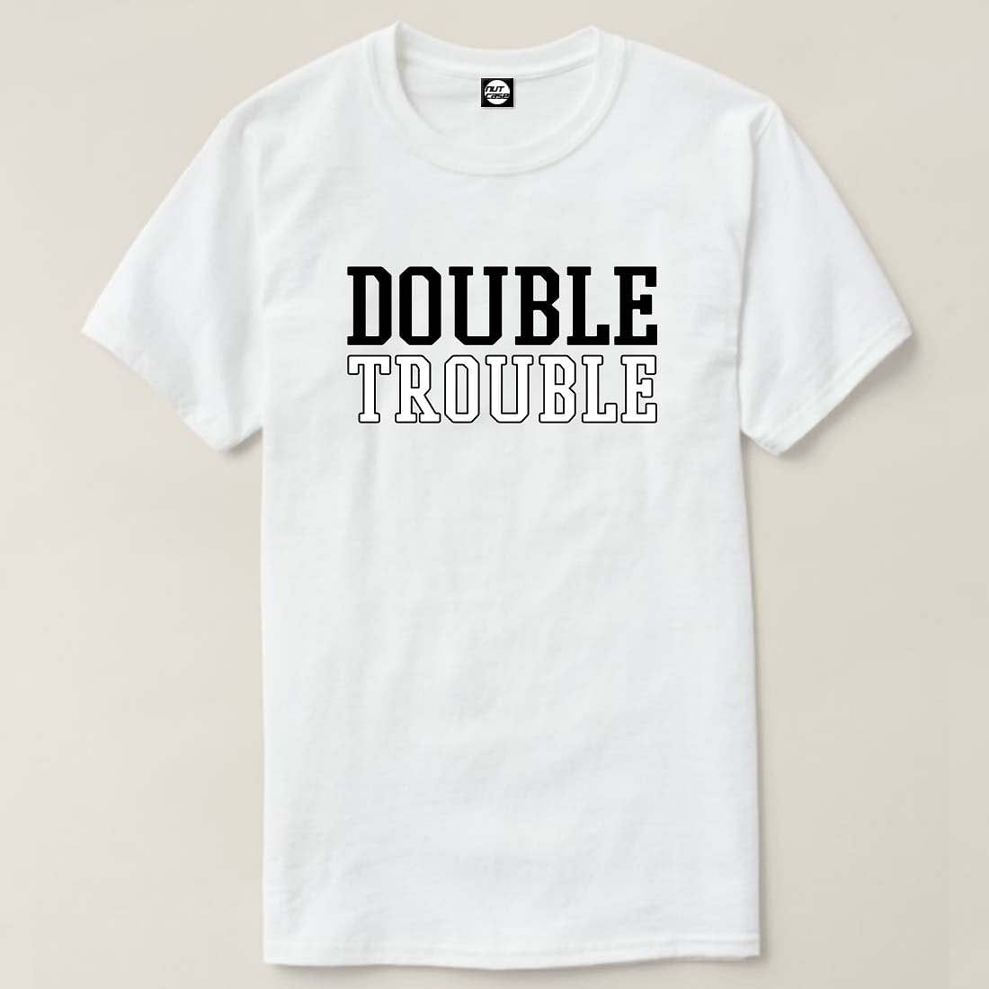 Nutcase Designer Round Neck Men's T-Shirt Wrinkle-Free Poly Cotton Tees - Double Trouble Nutcase
