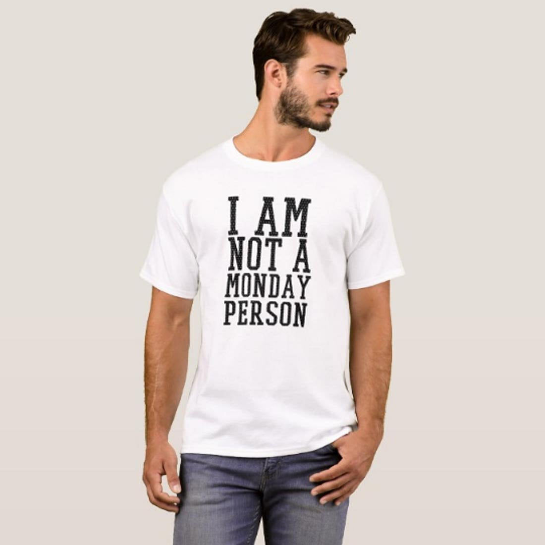 Nutcase Designer Round Neck Men's T-Shirt Wrinkle-Free Poly Cotton Tees - Not A Monday Person Nutcase