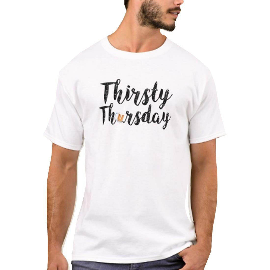 Nutcase Designer Round Neck Men's T-Shirt Wrinkle-Free Poly Cotton Tees - Thirsty Thursday Nutcase