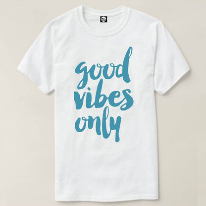 Nutcase Designer Round Neck Men's T-Shirt Wrinkle-Free Poly Cotton Tees - Good Vibes Blue Nutcase