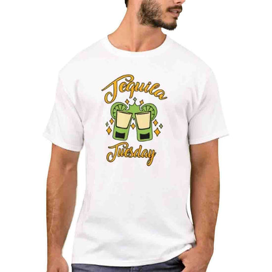 Nutcase Designer Round Neck Men's T-Shirt Wrinkle-Free Poly Cotton Tees - Tequila Tuesday Nutcase