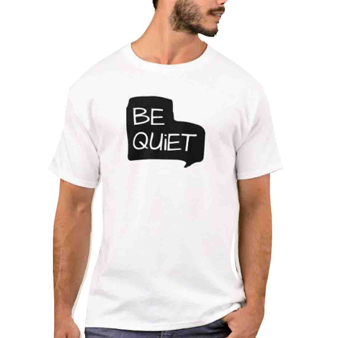 Nutcase Designer Round Neck Men's T-Shirt Wrinkle-Free Poly Cotton Tees - Be Quiet Nutcase