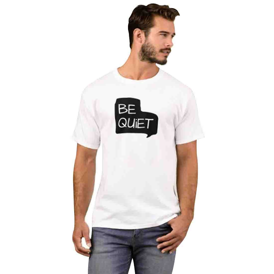 Nutcase Designer Round Neck Men's T-Shirt Wrinkle-Free Poly Cotton Tees - Be Quiet Nutcase