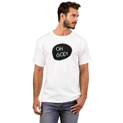 Nutcase Designer Round Neck Men's T-Shirt Wrinkle-Free Poly Cotton Tees - Oh God Nutcase