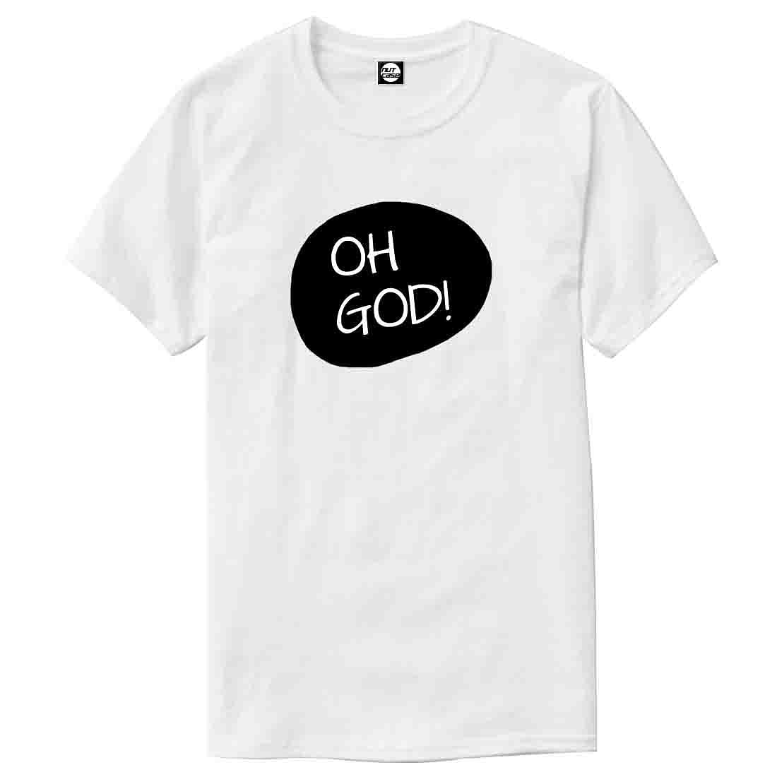 Nutcase Designer Round Neck Men's T-Shirt Wrinkle-Free Poly Cotton Tees - Oh God Nutcase