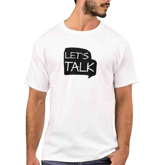 Nutcase Designer Round Neck Men's T-Shirt Wrinkle-Free Poly Cotton Tees - Let's Talk Nutcase