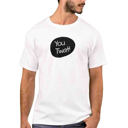 Nutcase Designer Round Neck Men's T-Shirt Wrinkle-Free Poly Cotton Tees - You Twat Nutcase