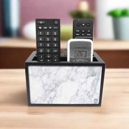 Designer Remote Holder Stand For TV / AC Remotes -  Marble White Nutcase