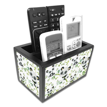 Nutcase Designer Wooden Remote Control Holder Stand Organizer Caddy for TV/AC Remotes-Multipurpose Desk Organizer- - Cute Panda Nutcase