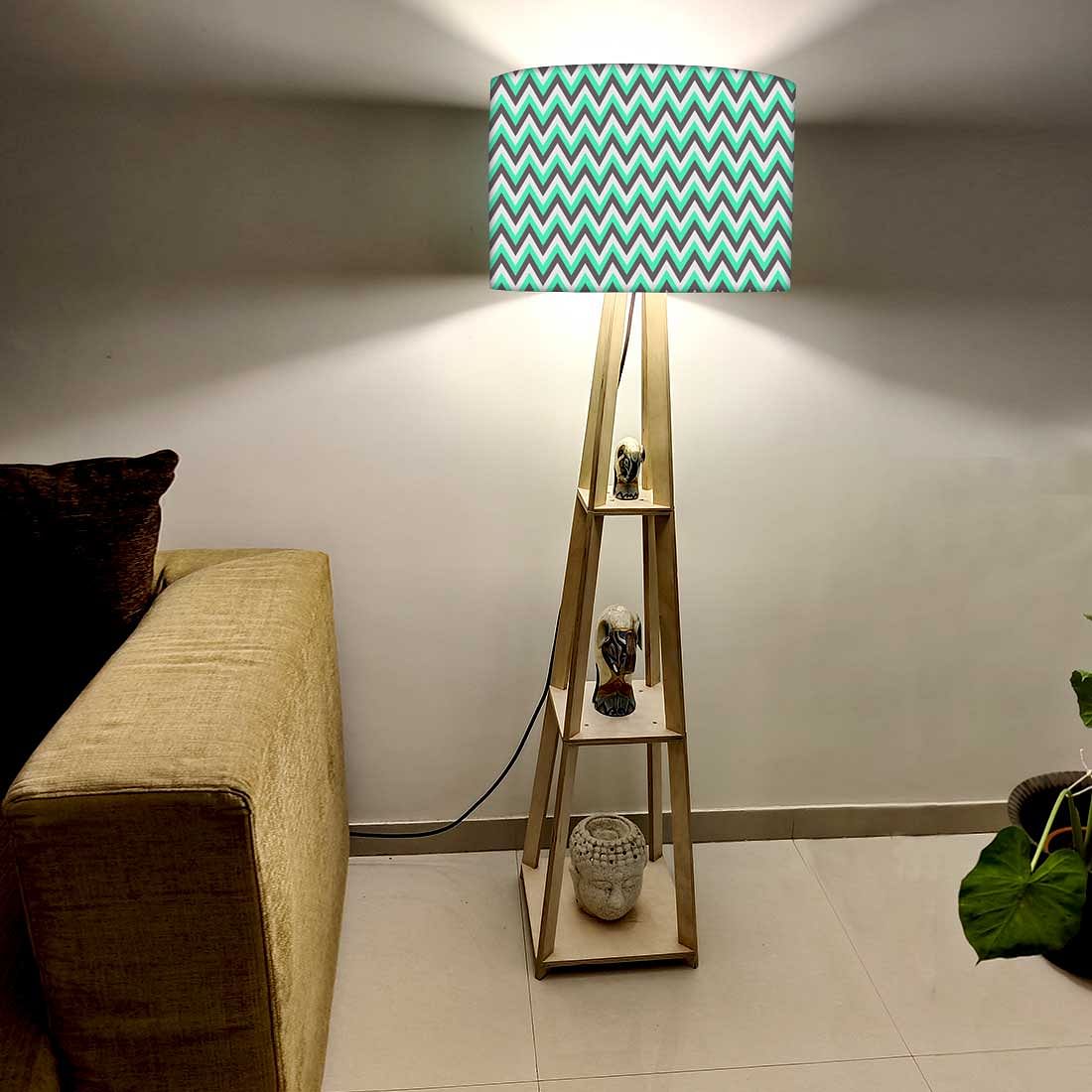 Floor Lamps for Bedroom Night Light - Mint Chevron Nutcase