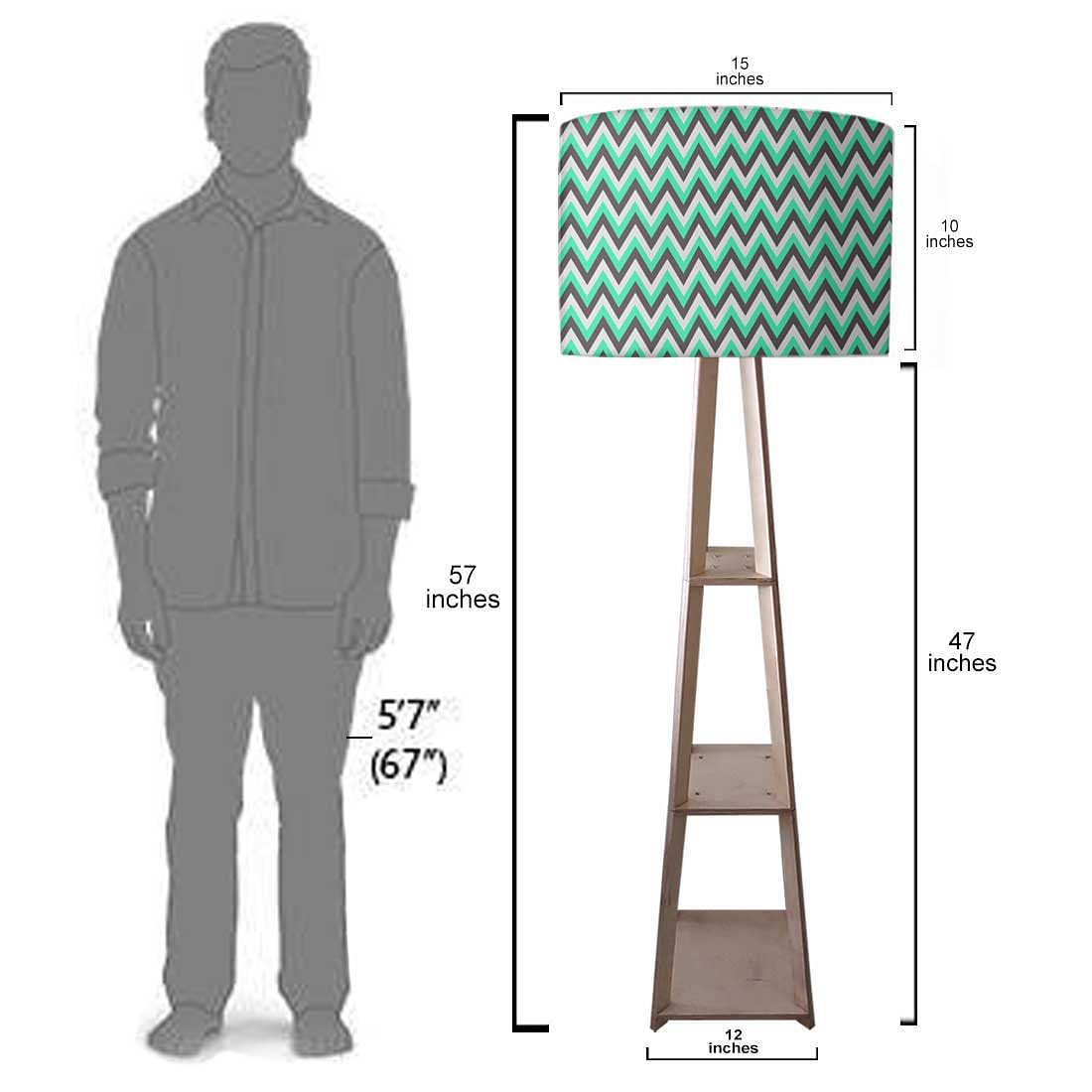 Floor Lamps for Bedroom Night Light - Mint Chevron Nutcase