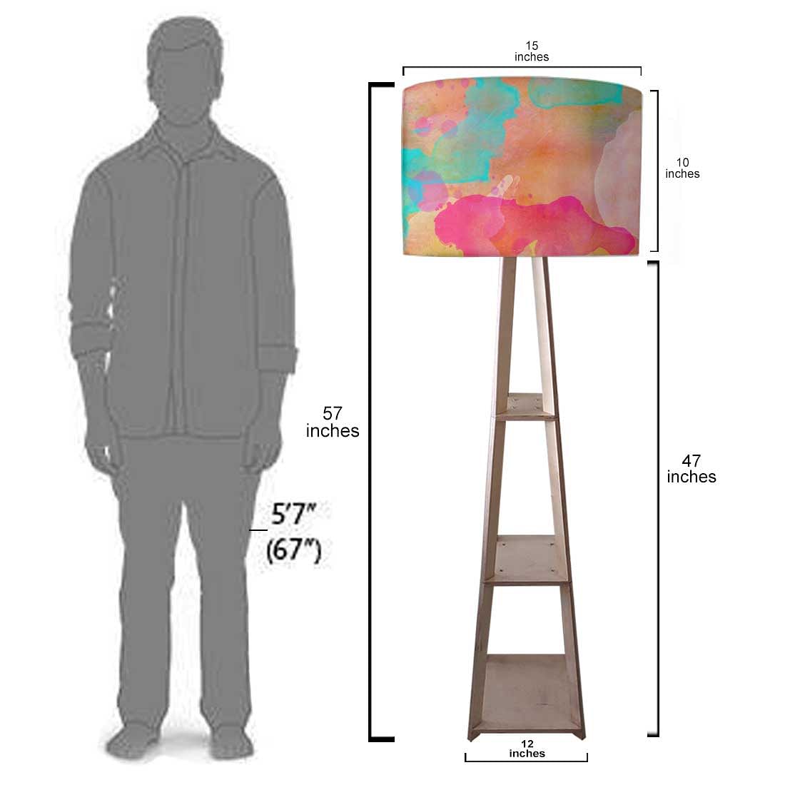 Wooden Multicolor Floor Lamps for Living Room Nutcase