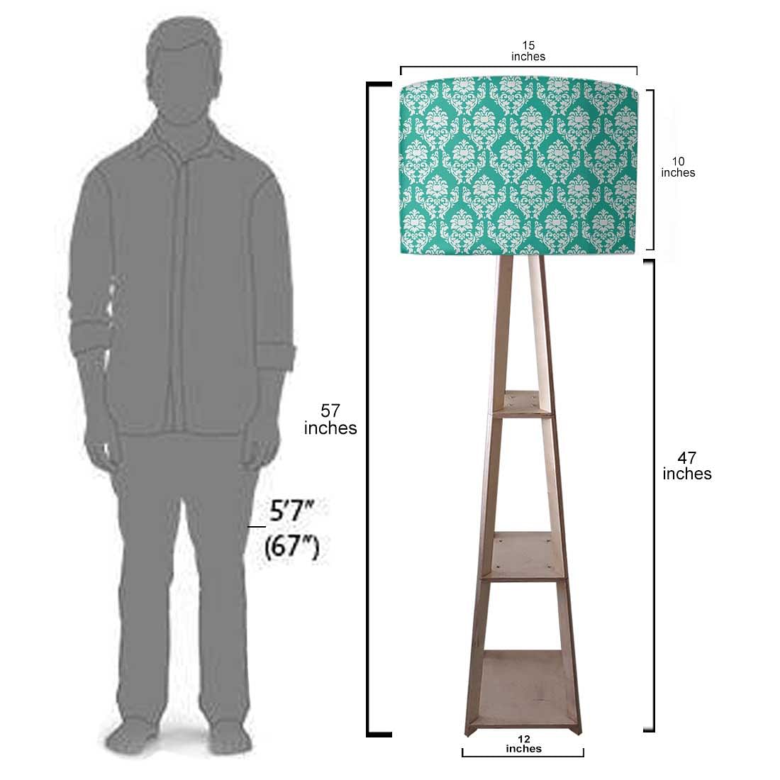 Modern Floor Lamps For Living Room - Blue White Damask Nutcase