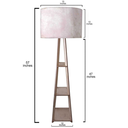 Tall Wooden Standing Lamps for Bedside Light - Pink Marble Effect Nutcase