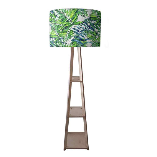 Wooden Floor Lamps with Shelf for Living Room Light - Green Leaf Nutcase