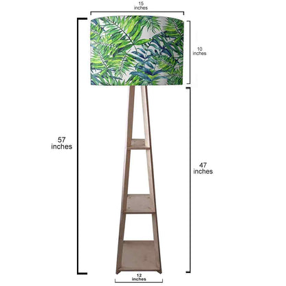 Wooden Floor Lamps with Shelf for Living Room Light - Green Leaf Nutcase