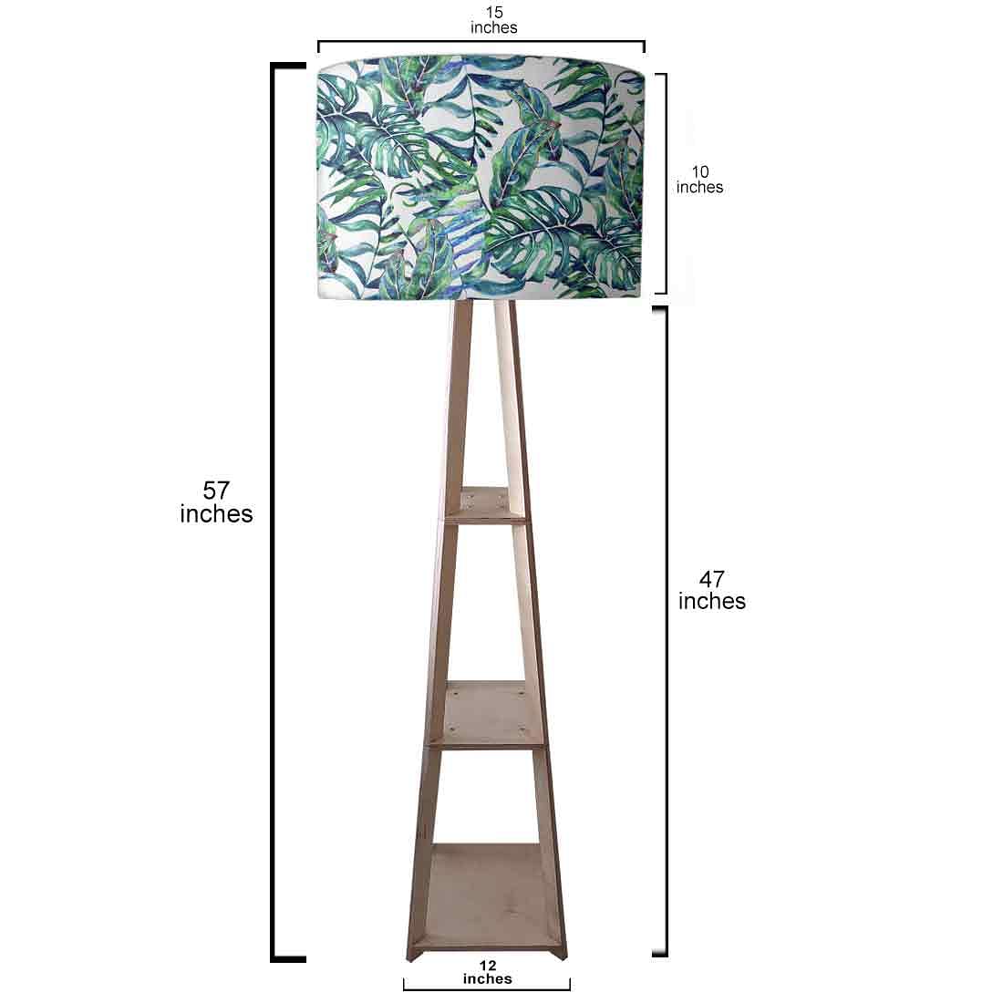 Tripod Large Floor Lamp for Bedside Light - Tropical Leaf Nutcase