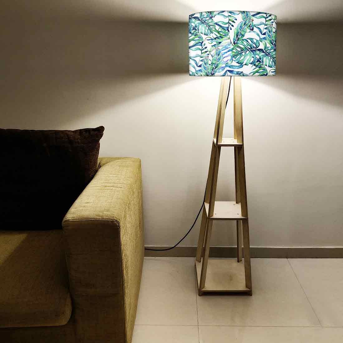 Tripod Large Floor Lamp for Bedside Light - Tropical Leaf Nutcase