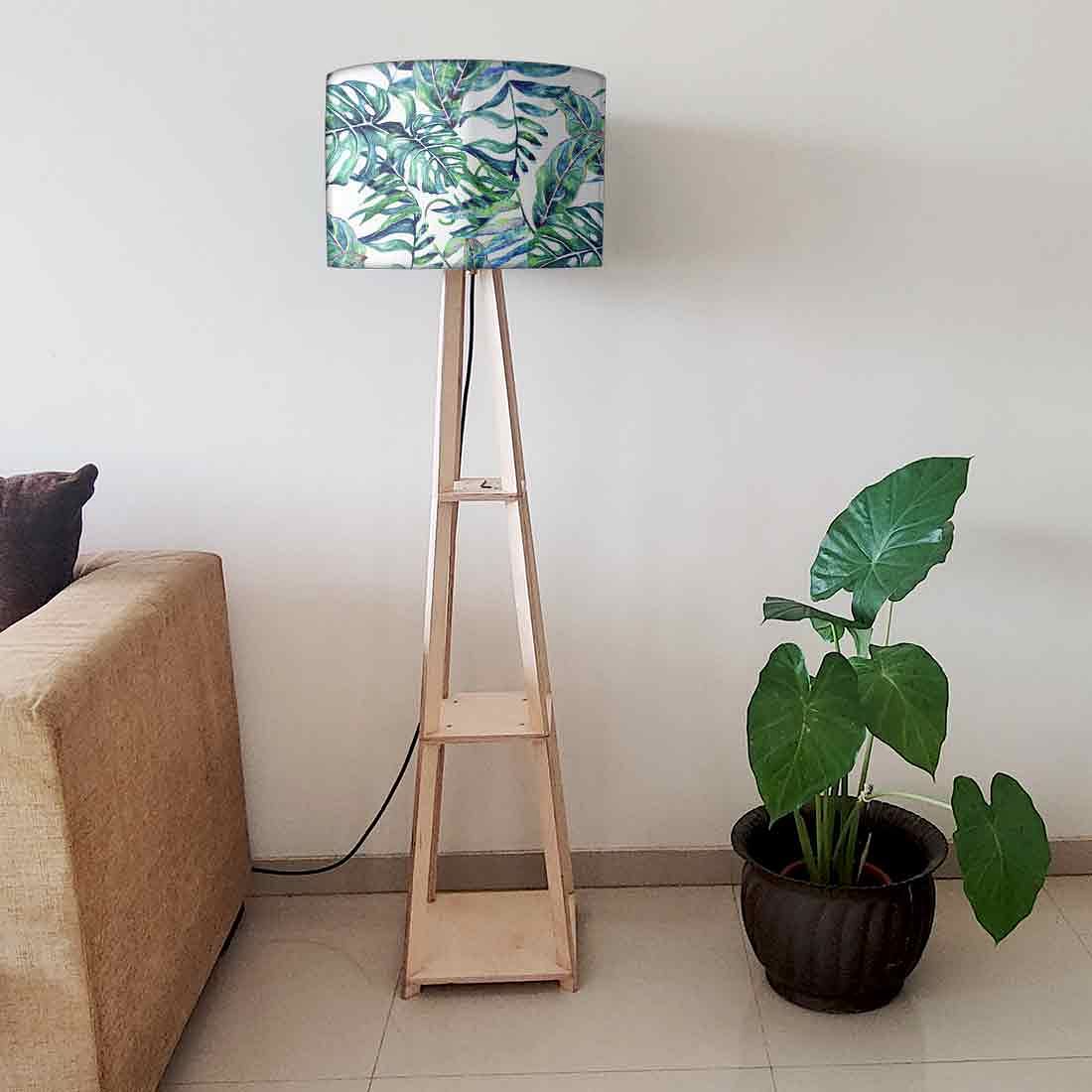 Tripod Large Floor Lamp for Bedside Light - Tropical Leaf Nutcase