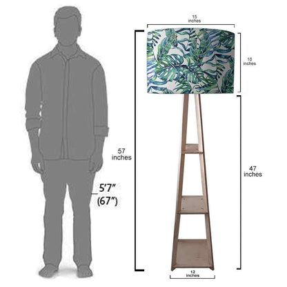 Tripod Large Floor Lamp for Bedside Light - Tropical Leaf Nutcase