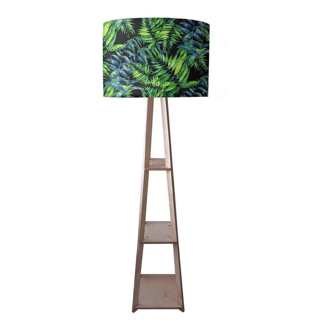 Wooden Shelf Tripod Floor Lamp for Living Room - Tropical Nutcase