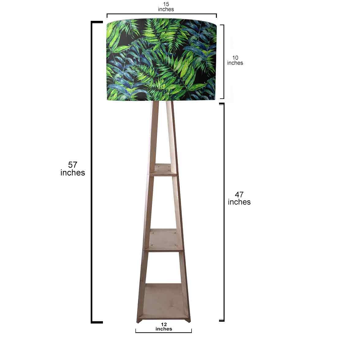 Wooden Shelf Tripod Floor Lamp for Living Room - Tropical Nutcase