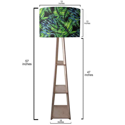 Wooden Shelf Tripod Floor Lamp for Living Room - Tropical Nutcase