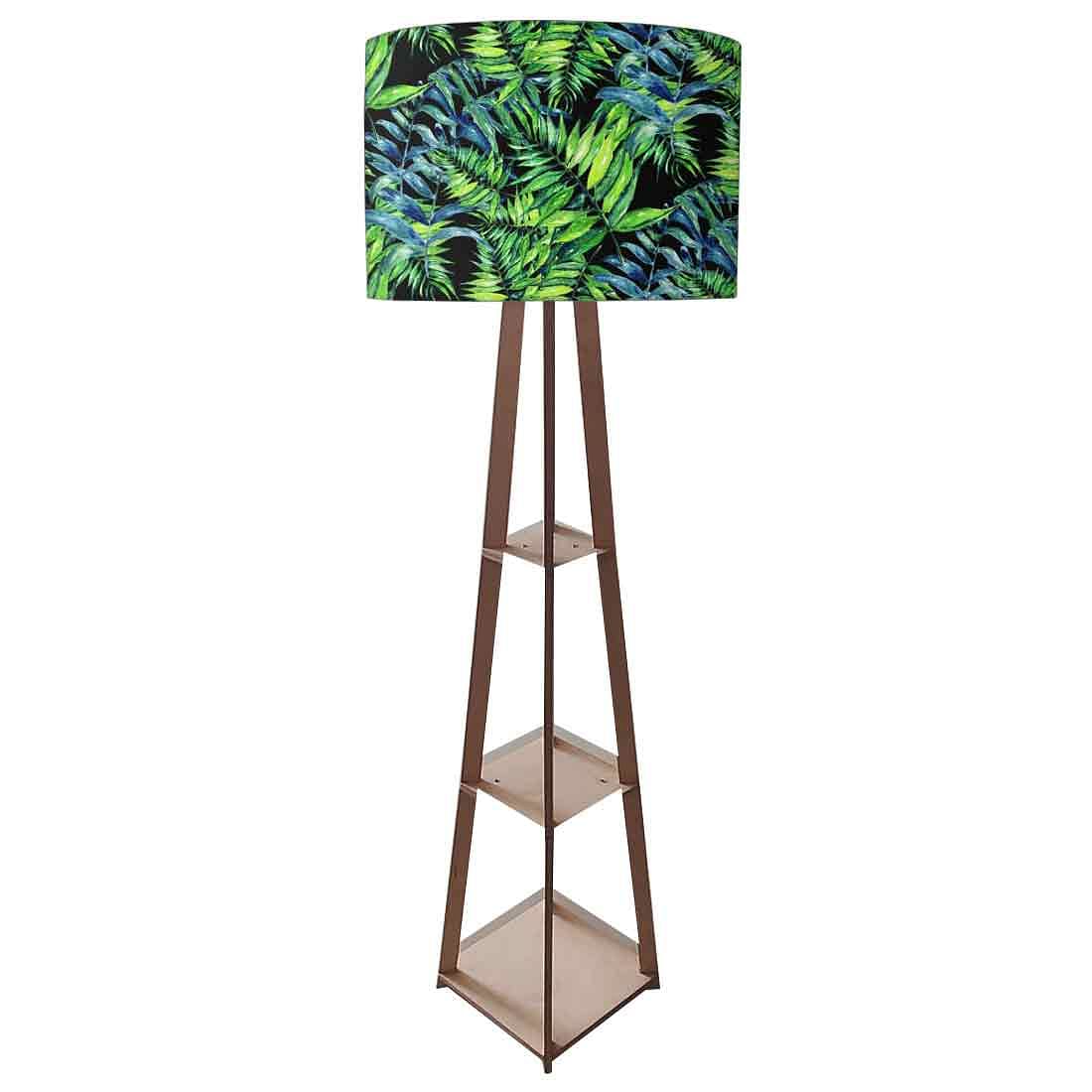 Wooden Shelf Tripod Floor Lamp for Living Room - Tropical Nutcase