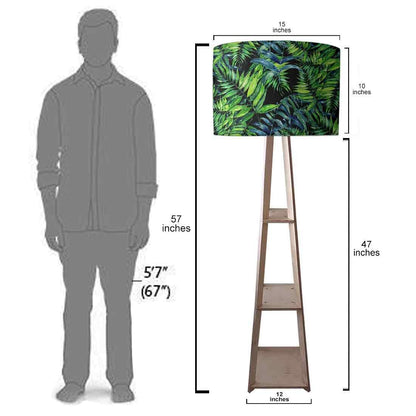 Wooden Shelf Tripod Floor Lamp for Living Room - Tropical Nutcase