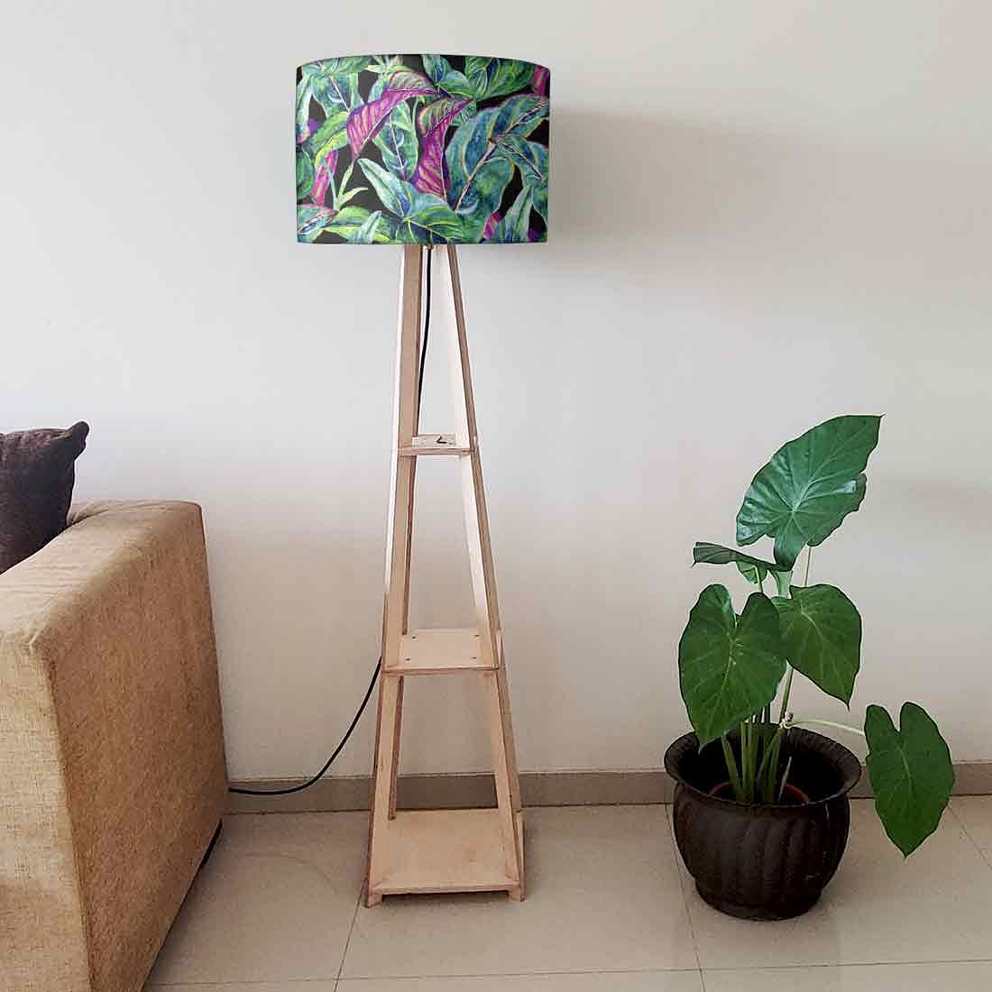 Tripod Floor Standing Lamps for Bedroom Night Light - Tropical Leaf Nutcase