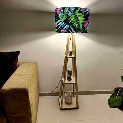 Standing Corner Floor Lamp for Living Room Light - Tropical Leaf Nutcase