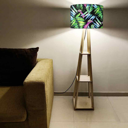 Standing Corner Floor Lamp for Living Room Light - Tropical Leaf Nutcase